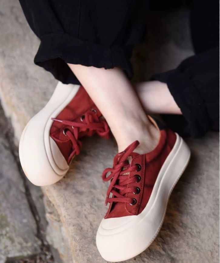 Vintage Thick-Soled Shoes Made of Genuine Leather With Big Heads and Cute Appearance Suitable For Casual Wear