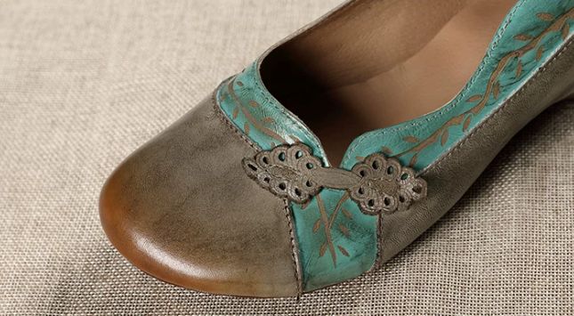 Handmade Leather Flat Shoes for Women