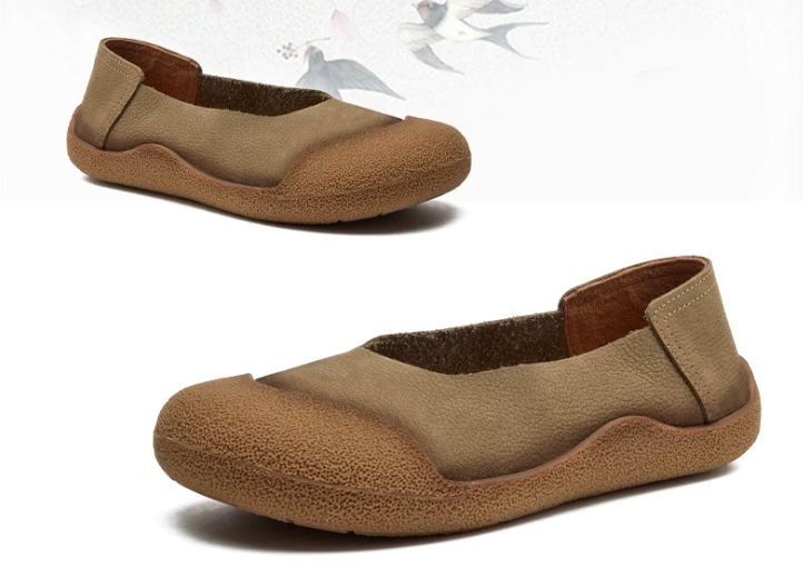 Handmade Vintage Leather Flat Shoes for Women
