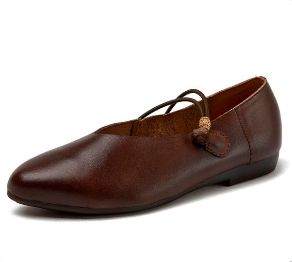 Handmade Vintage Leather Flat Shoes for Women