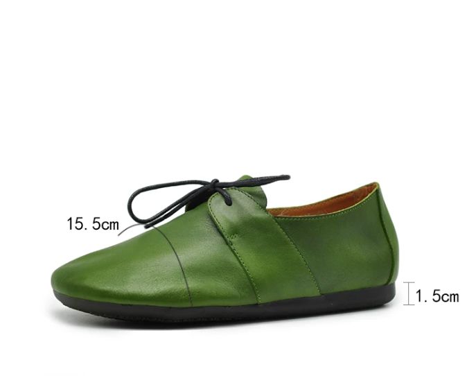 Handmade Vintage Leather Flat Shoes for Women