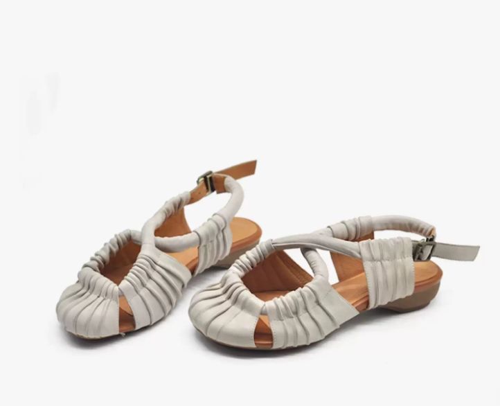 Handmade Vintage Leather Flat Sandals for Women