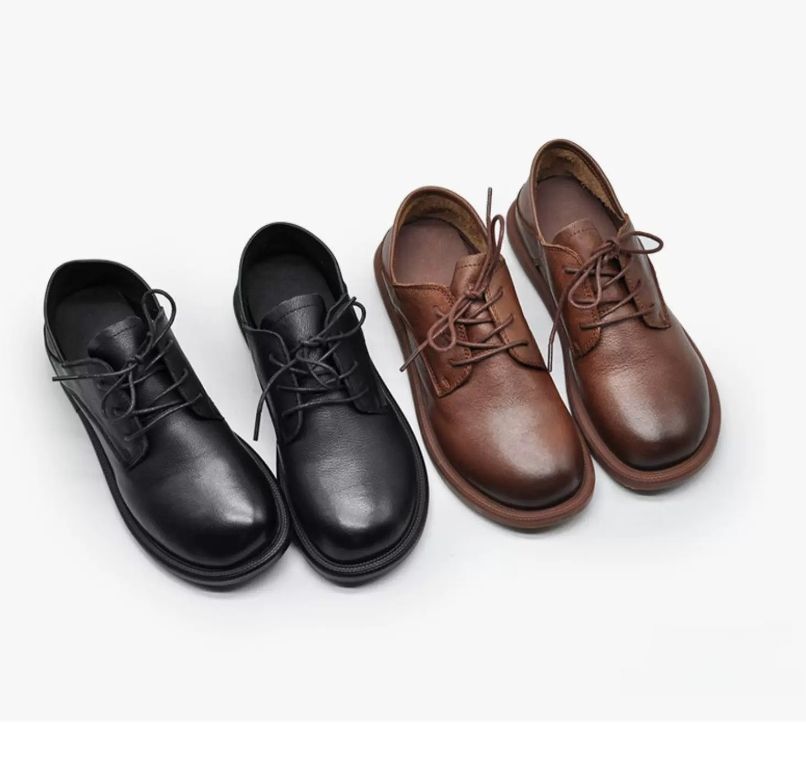 Leather Women's British Flat Shoes Suitable For Two Pairs of Casual shoes Comfortable and Versatile Loafers New Style