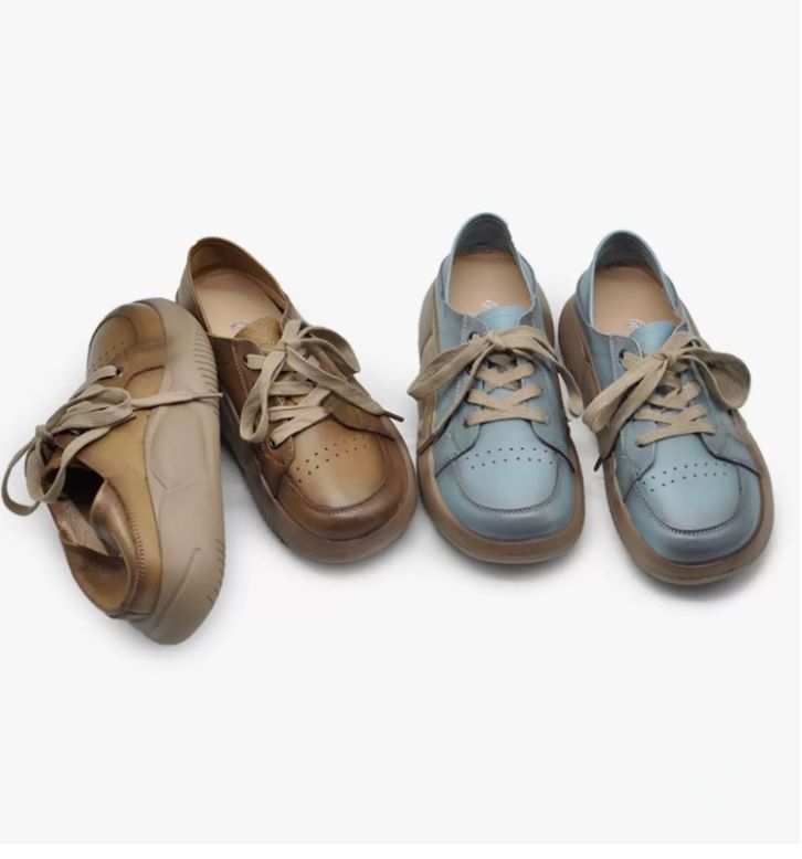 Retro Hong Kong Style Chic Shoes Thick-soled Casual Shoes Sports Shoes Women's Style Genuine Leather