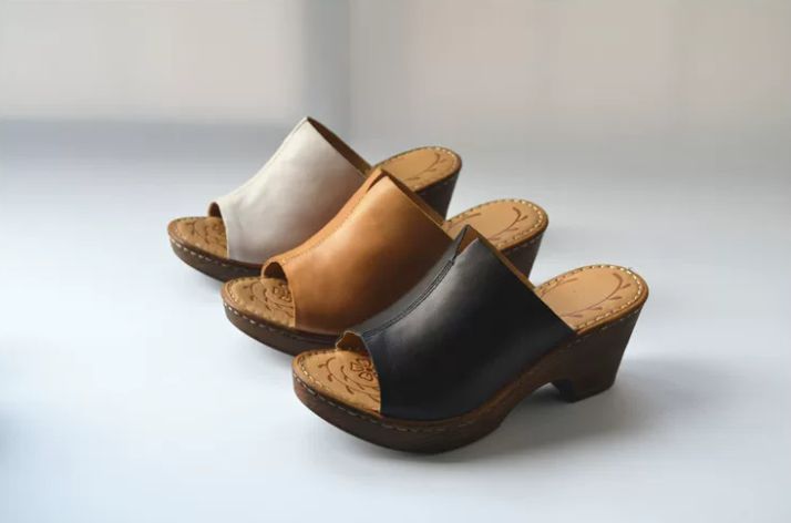 Leather High-Heeled Sandals with Pointed Toes Casual and Retro Style Made of Genuine Leather