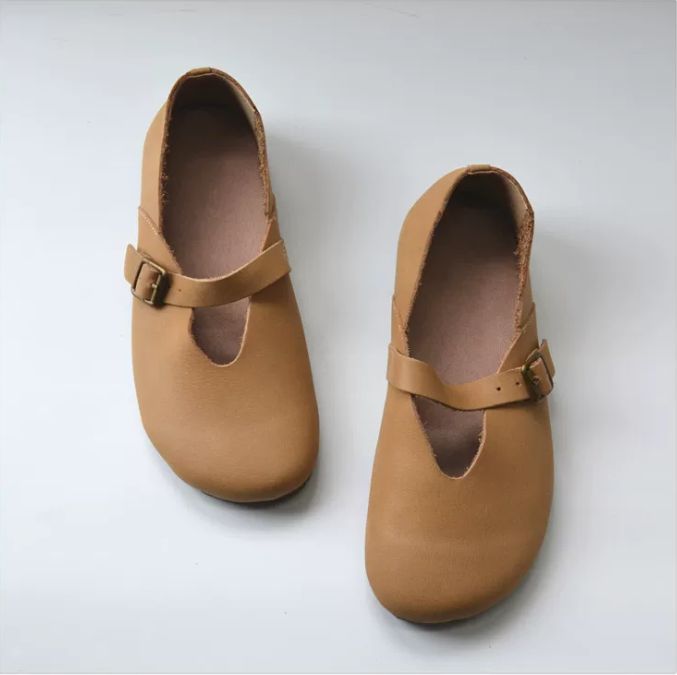 Leather One-piece Mary Jane Shoes for Women, Retro Style