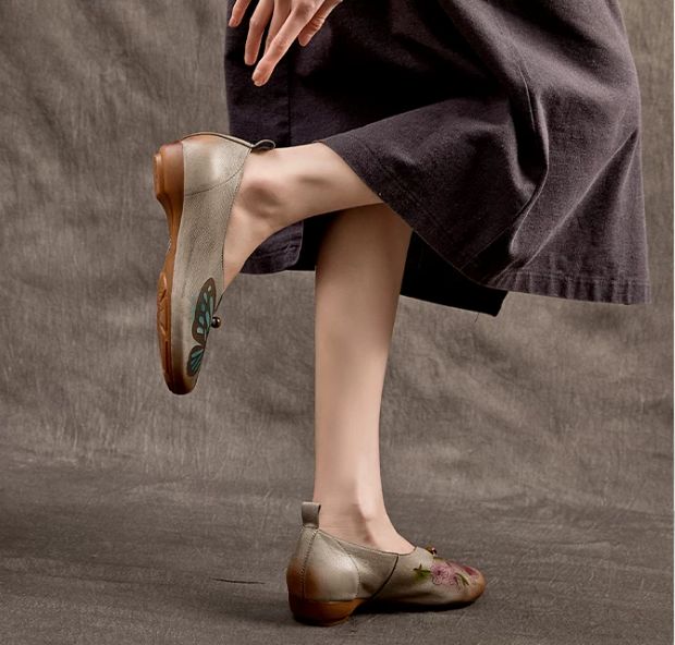 Handmade Leather Flat Shoes for Women