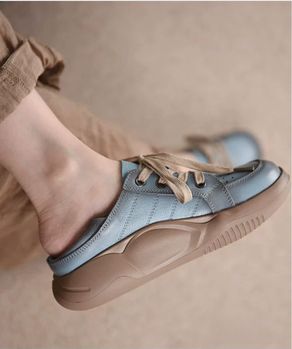 Retro Hong Kong Style Chic Shoes Thick-soled Casual Shoes Sports Shoes Women's Style Genuine Leather