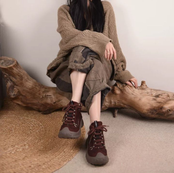 Retro Casual Thick-soled Hiking and Climbing Shoes, Casual Sports Ankle Boots