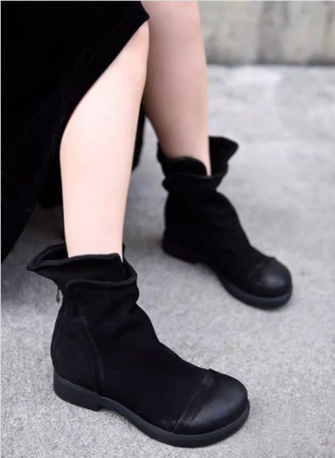 Vintage Martin Boots for Women in Winter handmade Padded Genuine Leather Boots