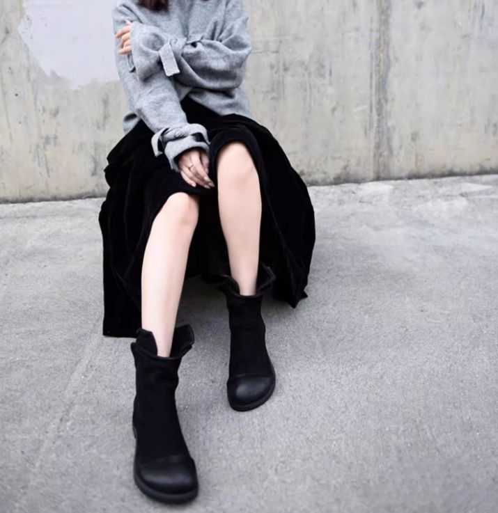 Vintage Martin Boots for Women in Winter handmade Padded Genuine Leather Boots