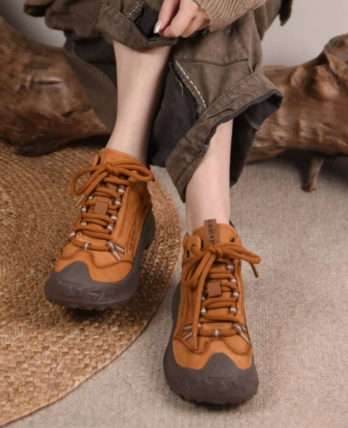Retro Casual Thick-soled Hiking and Climbing Shoes, Casual Sports Ankle Boots