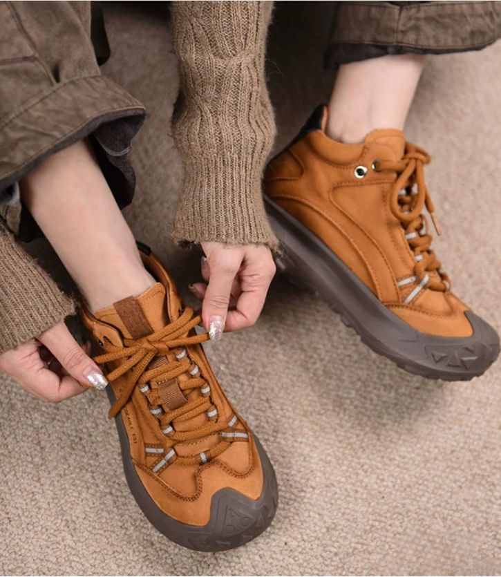 Retro Casual Thick-soled Hiking and Climbing Shoes, Casual Sports Ankle Boots