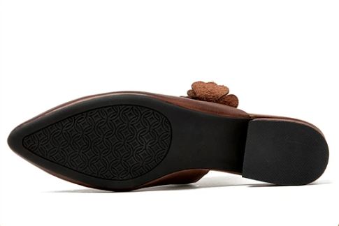 Summer New Style Genuine Leather Casual Pointed-toe Flip-Flops For Women - Comfortable and Versatile, With Flat and Rounded Toe Design