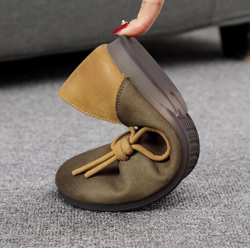 Handmade Vintage Leather Flat Shoes for Women