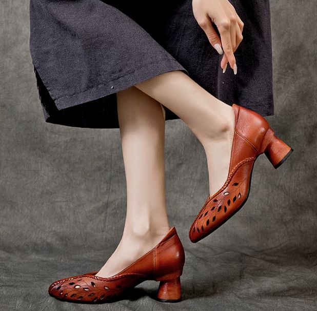 Handmade Leather High-heeled shoes for Women