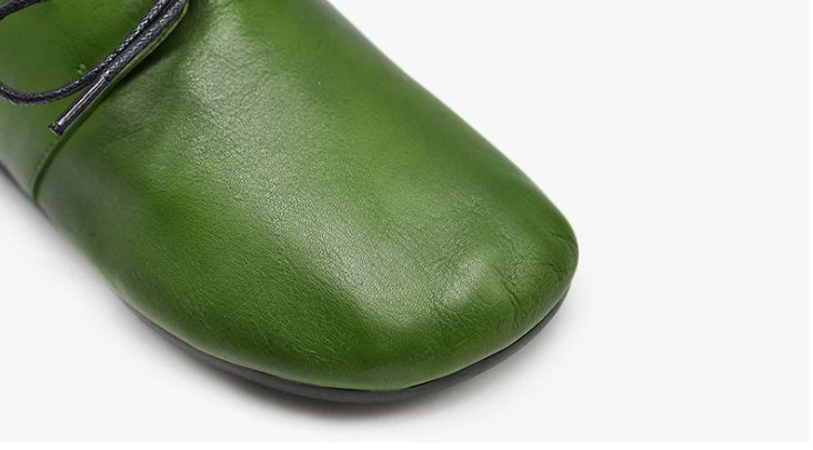 Handmade Vintage Leather Flat Shoes for Women