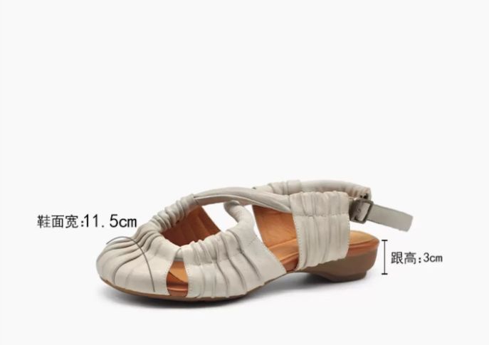 Handmade Vintage Leather Flat Sandals for Women