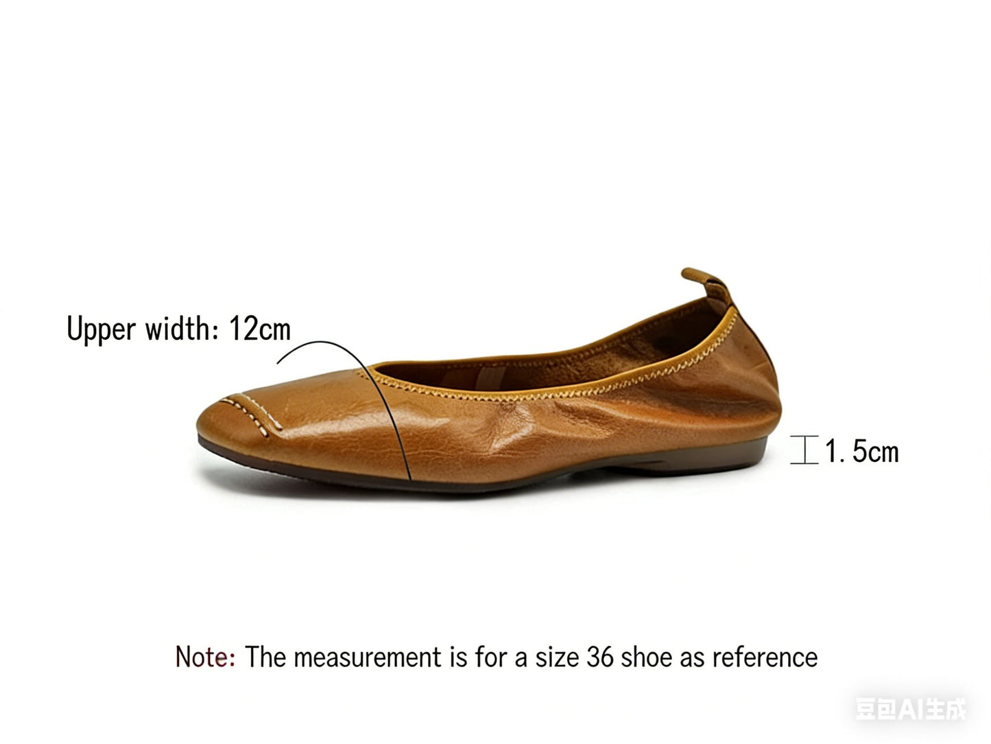 Retro Artistic Low Heel Women's Leather Flat Shoes in Brown / Khaki