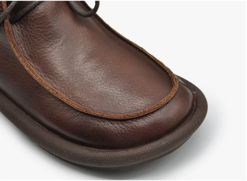 Original British-Style Platform Martin Boots for Women Made of Genuine Leather Flat Shoes