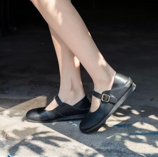 Leather Retro and Elegant Women's Mary Jane Shoes