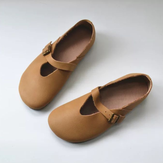 Leather One-piece Mary Jane Shoes for Women, Retro Style