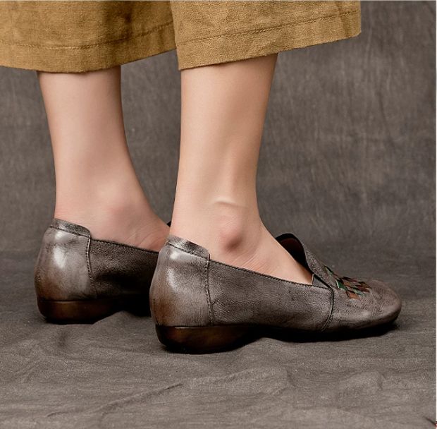 Handmade Leather Flat Shoes for Women