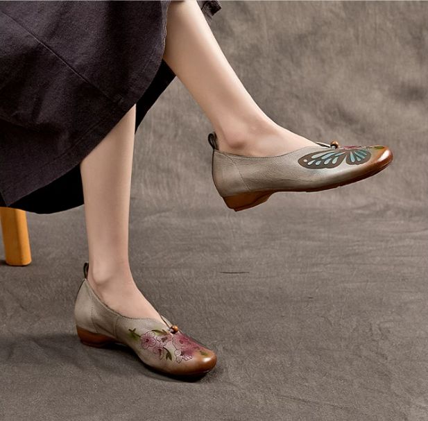 Handmade Leather Flat Shoes for Women