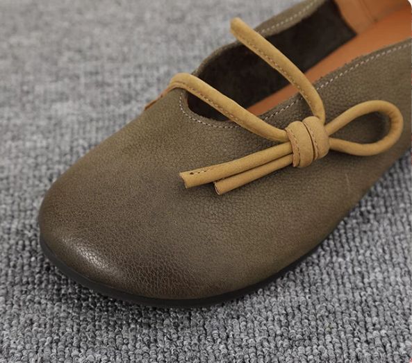 Handmade Vintage Leather Flat Shoes for Women