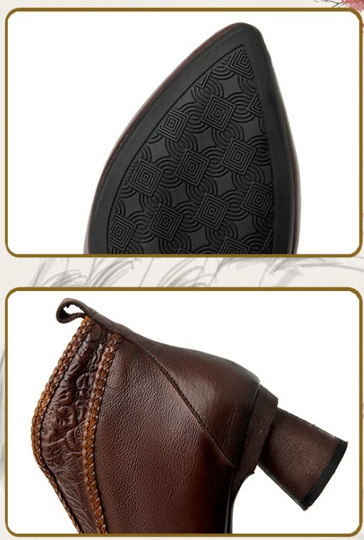 Handmade Leather Boots for Women in Brown