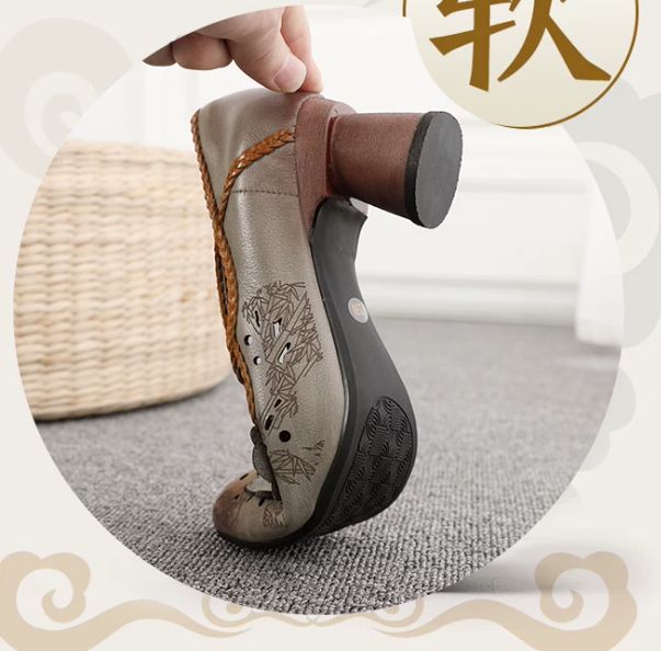 Handmade Leather High-heeled shoes for Women