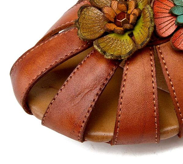2026 Summer New Style Leather Sandals for Women - Comfortable and Versatile Cowhide Low Heel Shoes