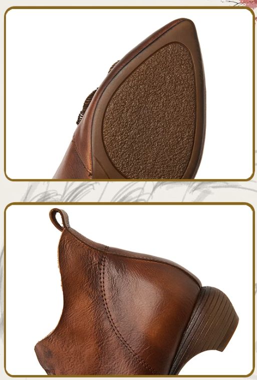 Handmade Leather Boots for Women in Brown