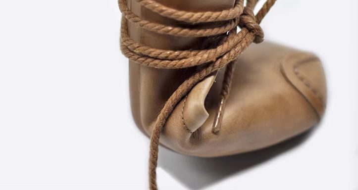 Flat Shoes For Women DIY Braided Leather Low Heel Casual Soft-Topped