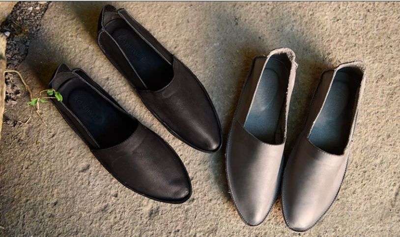 Fashion Pointed-Toe Flat Shoes for Women Made of Genuine Leather With Comfortable and Soft Soles Suitable for Women.