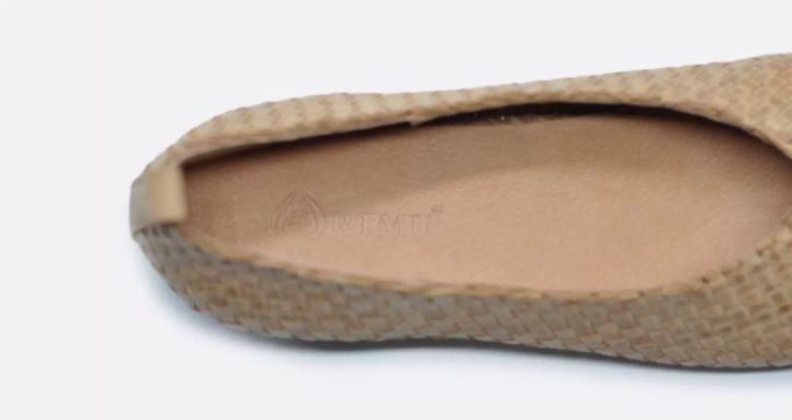 New Vintage Hand-Woven Shoes for Women Genuine Leather Flat Sole Pointed Toe