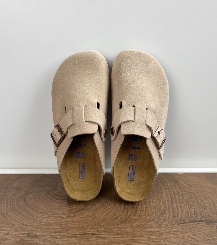 BURKIN shoes Retro Cork-covered Head-Trimmed Slip-on Shoes Women's and Men's Matching Outerwear Style Slip-on Shoes One-Piece Footwear