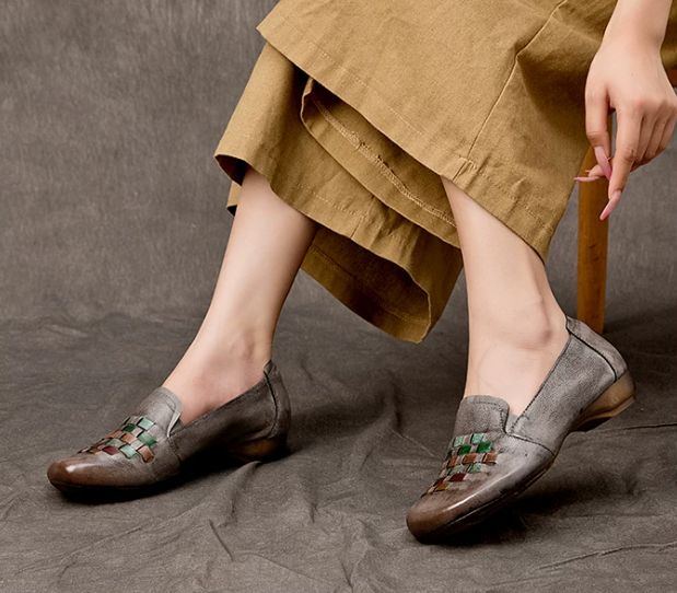Handmade Leather Flat Shoes for Women