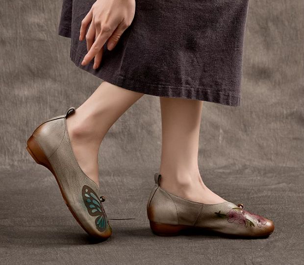 Handmade Leather Flat Shoes for Women