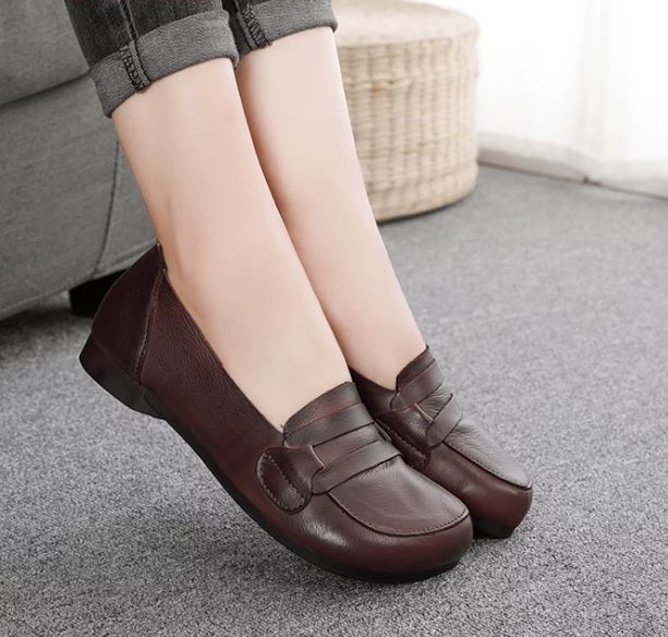 Spring 2026 New Style Genuine Leather Women's Flat Comfortable Cowhide Loafers