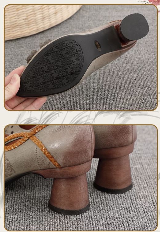 Handmade Leather High-heeled shoes for Women
