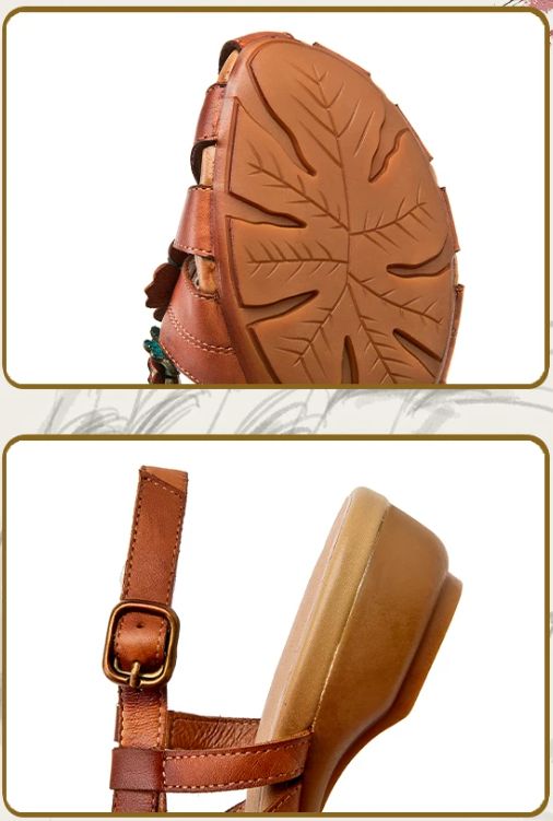 2026 Summer New Style Leather Sandals for Women - Comfortable and Versatile Cowhide Low Heel Shoes
