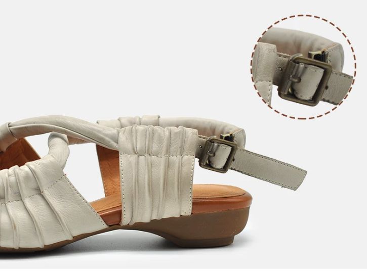 Handmade Vintage Leather Flat Sandals for Women