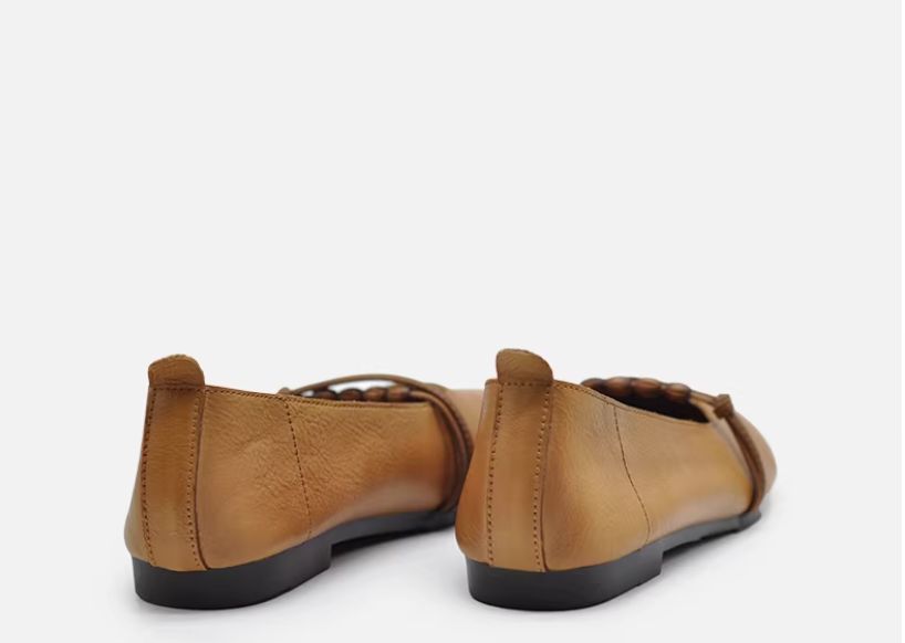 Mary Jane Women's Shoes 2026 New Style Flat Sandals, Slender Toe, Beaded Round Toe Shoes