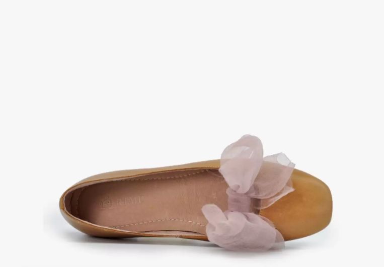 Lace-up Flat Shoes Low-cut Square Bow Tie Single Shoes for Women