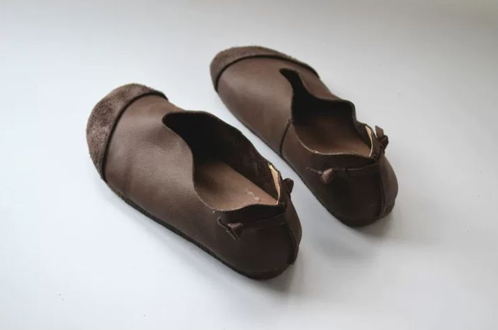 Handmade Leather Soft Flat Shoes For Women Retro Design