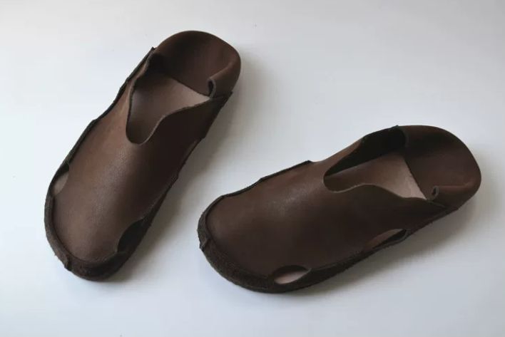 Handmade Leather Flat Shoes Retro Hollowed-Out Casual Leather Shoes