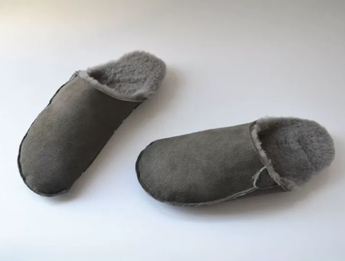 Sheepskin and Genuine Leather Pure Wool Slippers for Women