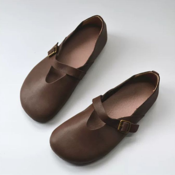 Leather One-piece Mary Jane Shoes for Women, Retro Style