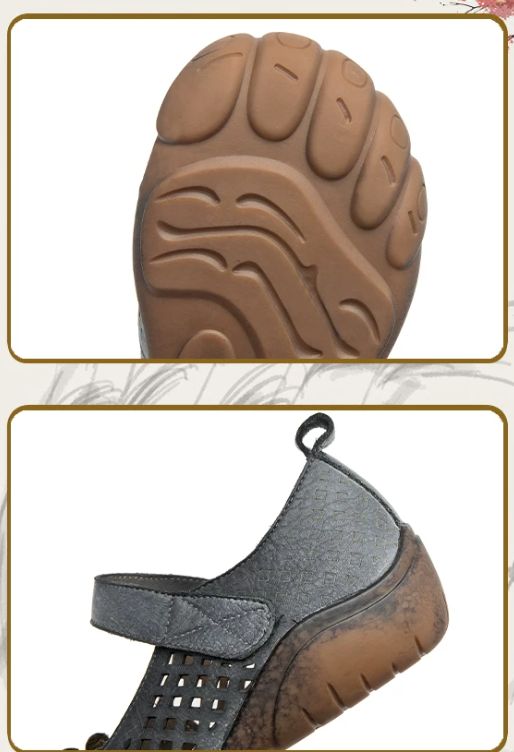 Handmade Leather Flower Shoes for Women